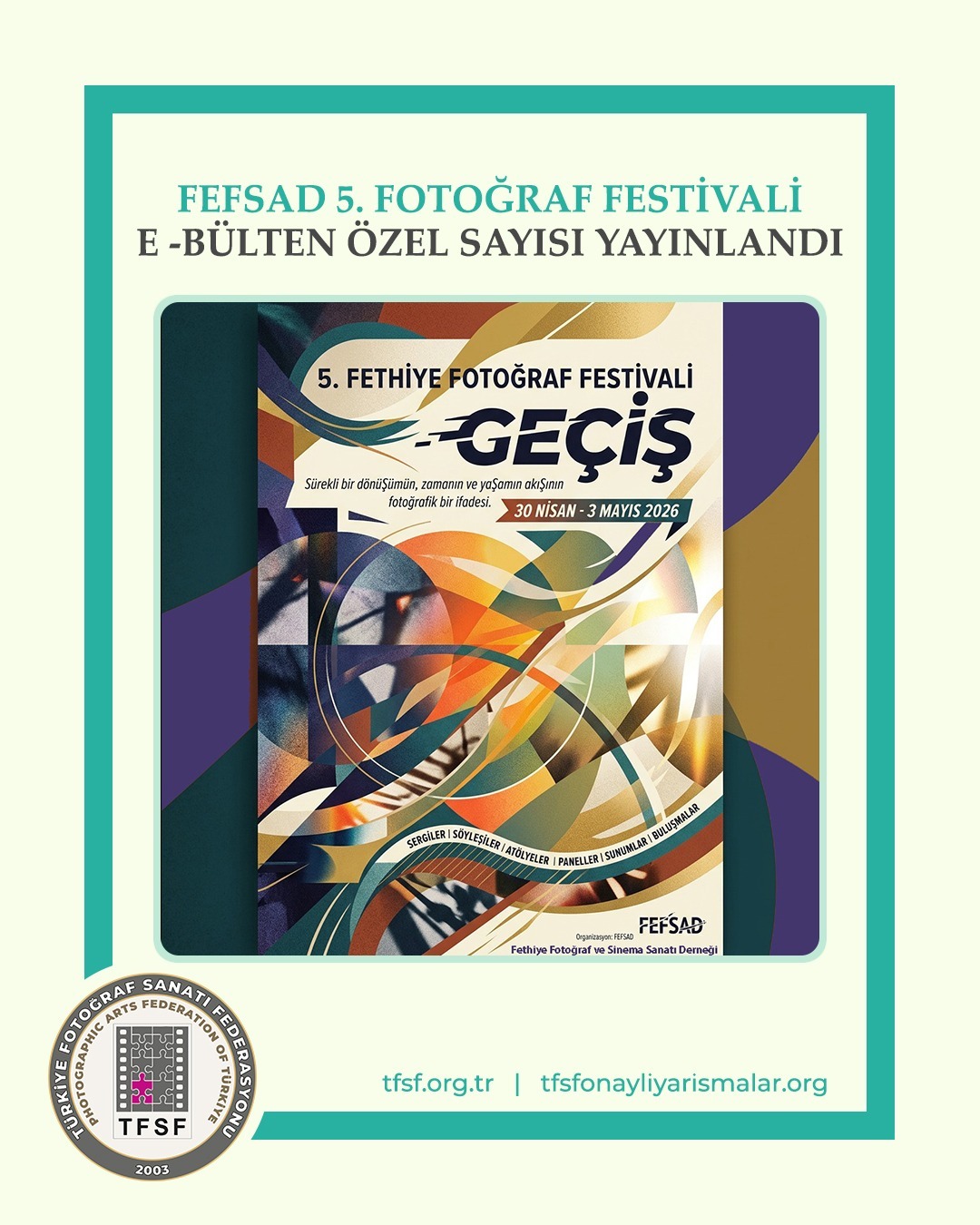 FEFSAD 5. Fotoğraf Festivali E-Bülten Özel Sayısı Yayınlandı