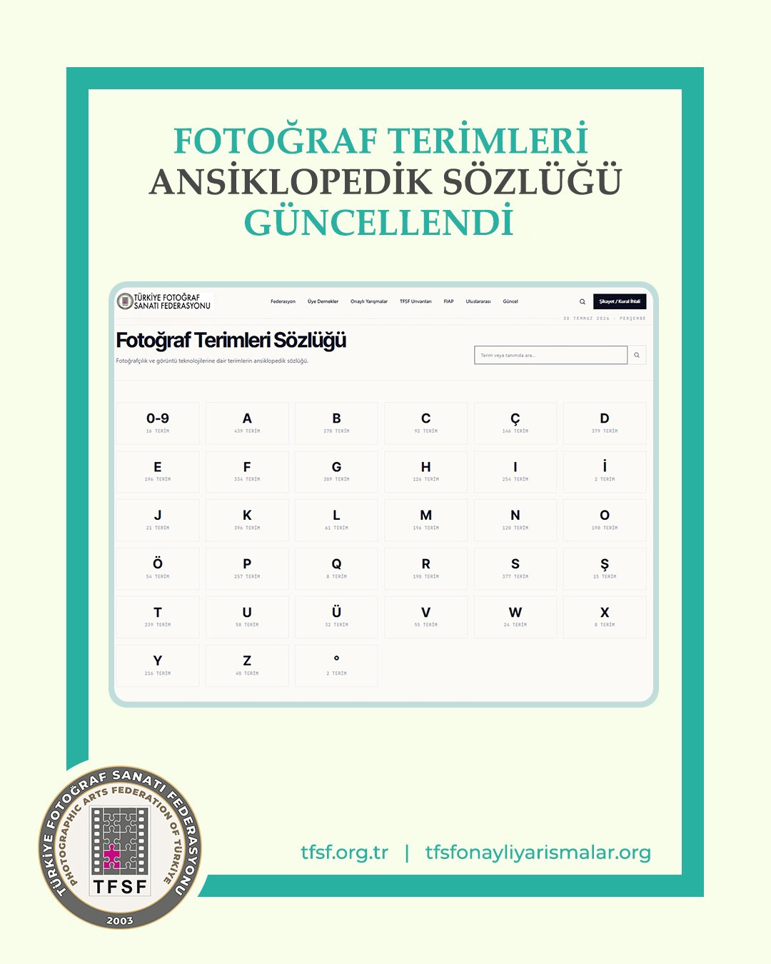 Fotoğraf Terimleri Sözlüğü Güncellendi