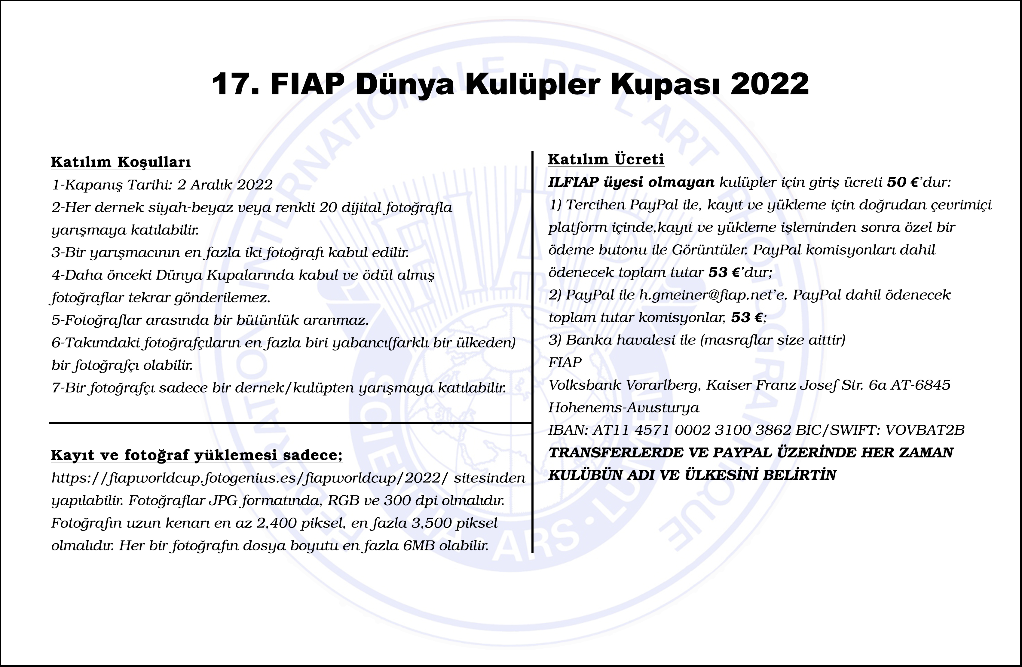 D&uuml;nya Kupası bilgilendirme T&uuml;rk&ccedil;e son